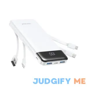 Portable Charger with Built in Cables Portable Charger with Cords Wires Slim 10000mAh Travel Essentials Battery Pack 6 Outputs 3A High Speed Power