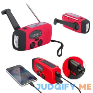 Portable Emergency Solar/Dynamo/DC & AM/FM/NOAA Radio & LED Flashlight & 1000mAh Charger Power Bank Stealth Angel Survival