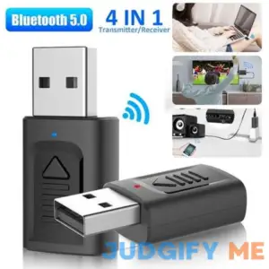 Portable USB Bluetooth Transmitter for TV Low Latency Wireless Audio Adapter for 3.5mm Stereo