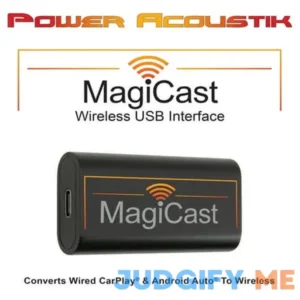 Power Acoustik MagiCast Usb Interface Apple CarPlay/Android Auto Wired to Wireless