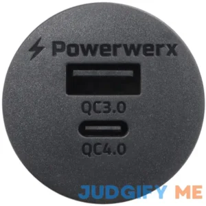 Powerwerx Panel Mount Combination USB QC3.0 and USB Type-C QC4.0 Fast Device Charger PanelUSBQC4.0
