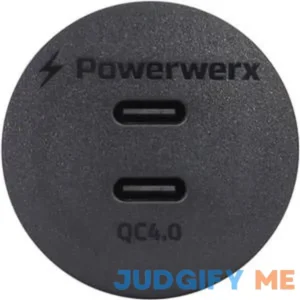 Powerwerx Panel Mount Dual USB Type-C QC4.0 Fast Device Charger PanelUSB-DualQC4