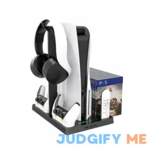 Ps5 Vertical Stand with Controller Charging Station & Suction Cooling Fan