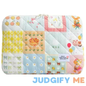 Puffy Laptop Sleeve Quilted Macbook Air 13 Inch Sleeve for Women Cute Macbook Sleeve Portable Travel Carrying Case