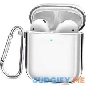 Pure Clear Compatible with Apple AirPods 1 & AirPods 2 Protective Shockproof Wireless Charging Airpods Earbuds Case Cover Skin with Keychain kit Set
