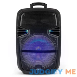 QFX 15 inch Rechargeable Bluetooth Speaker System with LED Lights and Microphone