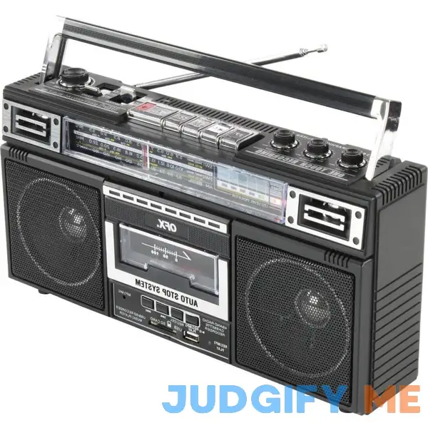 QFX J-220BT ReRun X Cassette Player Boombox with 4-Band Radio MP3 Converter and Bluetooth QFX J-220BT ReRun X Cassette Player Boombox with 4-Band Radio MP3 Converter and Bluetooth
