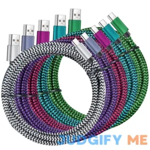 Qqlike USB Type c Cable 5 Pack Nylon Braided USB c Cable 3A Fast Charging Cord for Samsung Galaxy S9 S8 Note 9 Note 8 Galaxy Note 20 10 S21
