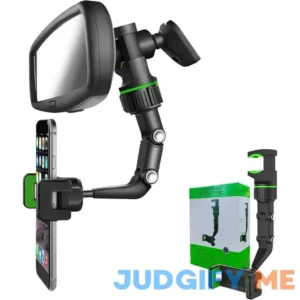 Rearview Mirror Phone Holder for Car-360° Rotatable and Retractable Car Phone Holder with Adjustable Length Upgraded Multifunctional Rearview Mirror