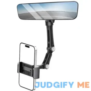 Rearview Mirror Phone Holder for Car Rotatable Retractable Car Phone Mount Essential Car Truck Accessory Compatible All Cell Phones