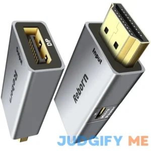 Reborn HDMI to DisplayPort Adapter | 4K@60Hz HDMI (Source) 2.0 Male to DP (Display) 1.2 Female Converter [1 Pack] HDMI to Display Port Adapter