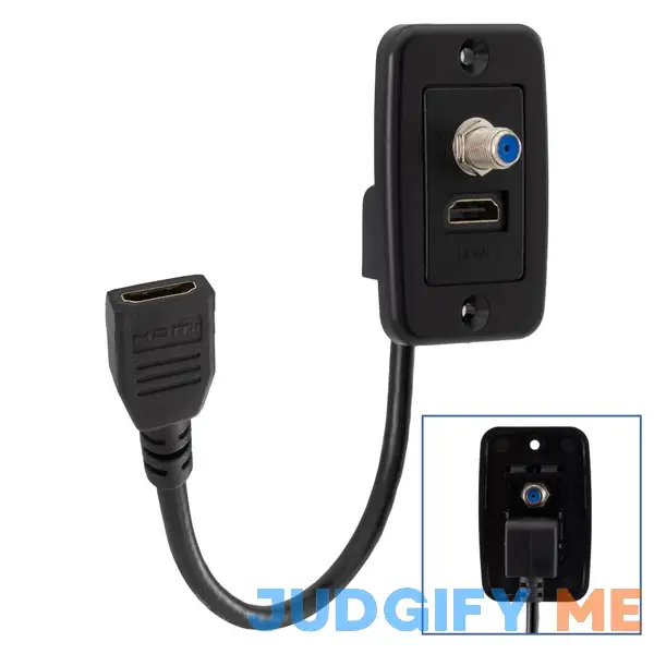 RecPro RV Cable TV Hookup Coaxial Cable Connector and HDMI Wall Plate RecPro RV Cable TV Hookup Coaxial Cable Connector and HDMI Wall Plate