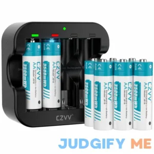 Rechargeable AA Lithium Batteries - Pre-Recharged 8 Pack with 2H Fast Charger for Household Devices