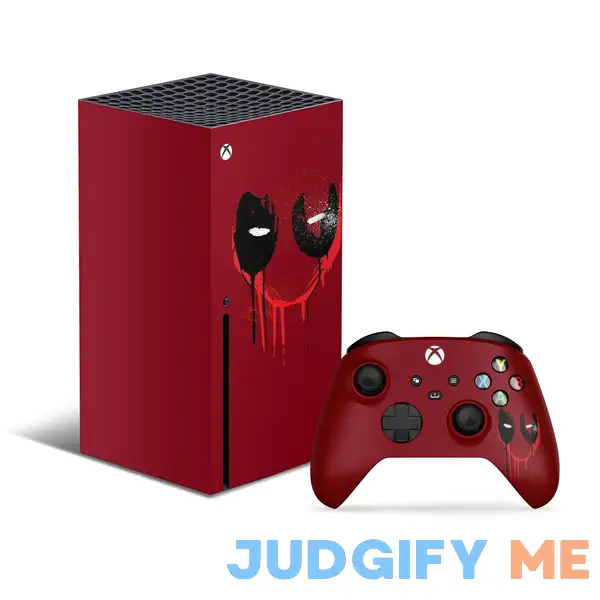 Red Deadpool Blood Splatter Xbox Series X & S Skin Red Deadpool Blood Splatter Xbox Series X & S Skin