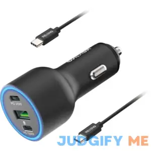 Rexing 120W Vehicle Quick Charger with 2 USB-C & 1 USB Port Compatible with iPhone and Samsung Note