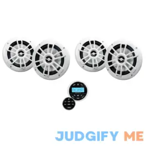 Rockville RGHR2 Marine Gauge Hole Receiver w Bluetooth+(4) MB Quart Speakers