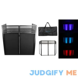 Rockville ROCKBOOTH XL DJ Event Booth Facade w/Built in Table+Travel Bag+Scrims