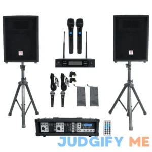 Rockville RPG2X10 Powered Bluetooth Mixer 10 Speakersstandswireless Mics