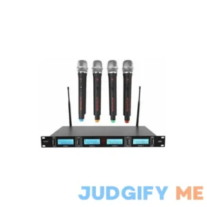 Rockville RWM4401UH Quad UHF 4 Wireless Handheld Microphone System w/LCD Display