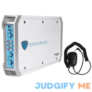 Rockville RXM-F3 1600 Watt Marine/Boat 4 Channel Amplifier Amp+PA Microphone