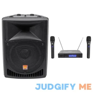 Rockville Rpg8 8" Powered Active 400 Watt PA Speaker W/Dual Wireless Mics
