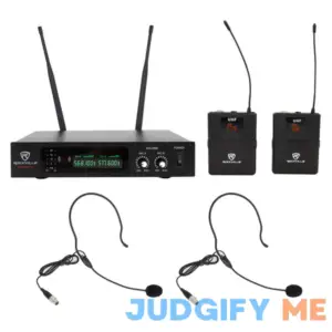 Rockville Rwm81u Dual UHF Headset & Guitar Wireless Microphone System w/LCD
