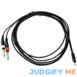 Rockville rndsm10b 10' 3.5mm 1/8 inch TRS to Dual 1/4 inch TS Cable 100% Copper