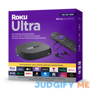 Roku Ultra 4K/HDR/Dolby Vision Streaming Device and Roku Voice Remote Pro with Rechargeable Battery