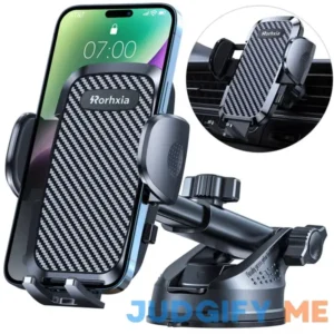 Rorhxia 3-in-1 Phone Mount for Car [2024 Most Stable and Flexible Suction Cup] Vent Dashboard Windshield Cell Phone Holder Car Fit for iPhone 15 14