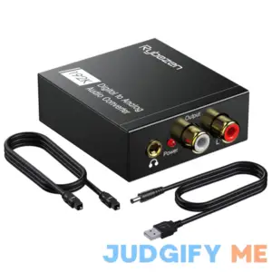 Rybozen DAC 192KHz Digital to Analog Audio Converter Aluminum Signal Converter Optical to RCA Converter with Optical Coaxial Cable