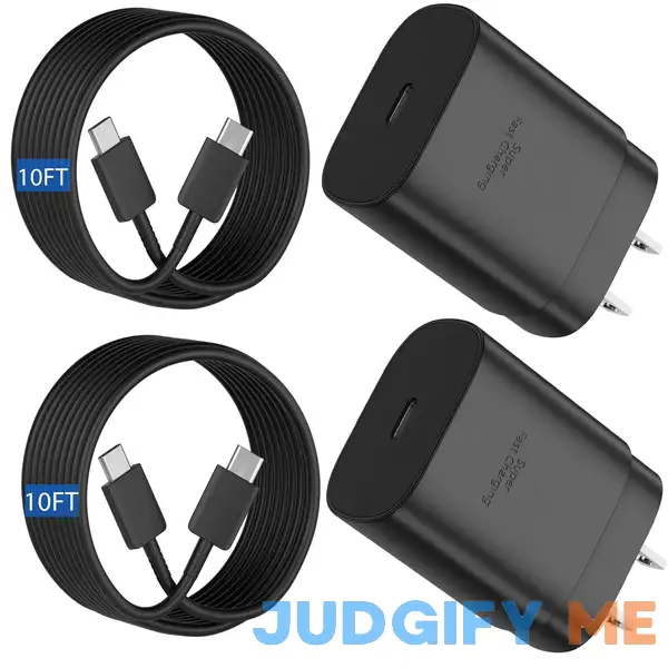 S24 S23 S22 Ultra Charger 25W Super Fast USB C Charger Block & 10FT Android Phone Type C Charger Cable Cord for Samsung Galaxy S24 Ultra/S24+/S24