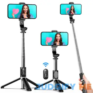 SELFIESHOW Selfie Stick Tripod All in One Extendable & Portable iPhone Tripod Selfie Stick with Wireless Remote Compatible with iPhone 13