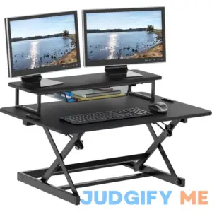 SHW 36-Inch Height Adjustable Standing Desk Sit to Stand Riser Converter Workstation