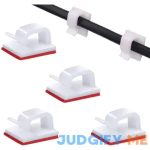 SOULWIT 50 Pcs Self Adhesive Cable Management Clips Cable Organizers Sticky Wire Clips Cord Holder for TV PC Laptop Ethernet Cable Desktop Home