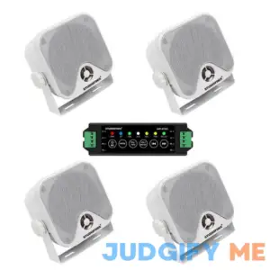 STUDIOFINIX Marine Bluetooth Speakers 4 Inches 240 Watts Waterproof Outdoor Box Speakers Surface Mounted for Skid Steer Boat Golf Cart Motorcycle