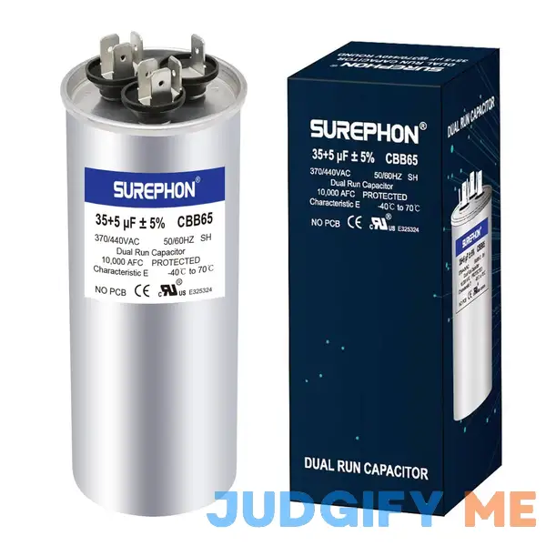SUREPHON CBB65 Run Capacitor for ac 35/5 uf 35+5 MFD Dual 370-440 Volt SUREPHON CBB65 Run Capacitor for ac 35/5 uf 35+5 MFD Dual 370-440 Volt