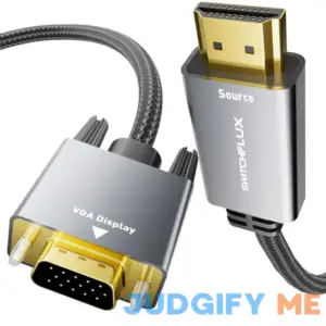 SWITCHFLUX HDMI to VGA Adapter Cable 6FT [Metal Case