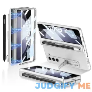 Samsung Galaxy Z Fold 5 Shockproof Matte Case With Stand & Pen Holder Galaxy Z Fold 5 / silver