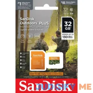Sandisk 32gb Outdoor Plus MicroSDHC Uhs-i Memory Card with Adapter SDSQUB3-032G-AW6VA