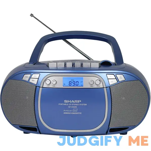 Sharp QT-CD290 Portable CD MP3 Cassette Boombox with AM/FM Stereo and Aux Input Sharp QT-CD290 Portable CD MP3 Cassette Boombox with AM/FM Stereo and Aux Input