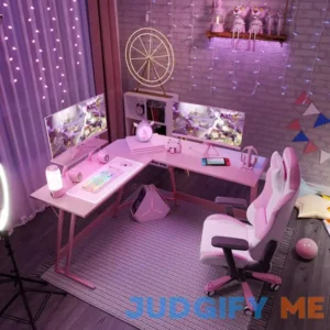 Sherri L Shaped Gaming Computer Desk with Large Monitor Stand Inbox Zero