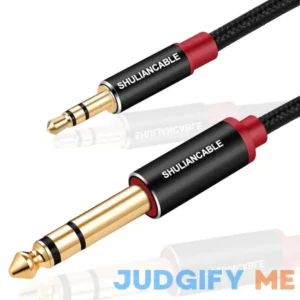 Shuliancable 3.5mm to 6.35mm Stereo Audio Cable 6.35 1/4" Male to 3.5 1/8" Male Trs Stereo Audio Cable for Guitar