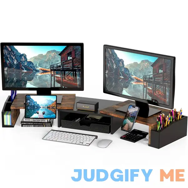 Simple Houseware Desk Dual Monitor Stand Riser with Drawer Simple Houseware Desk Dual Monitor Stand Riser with Drawer