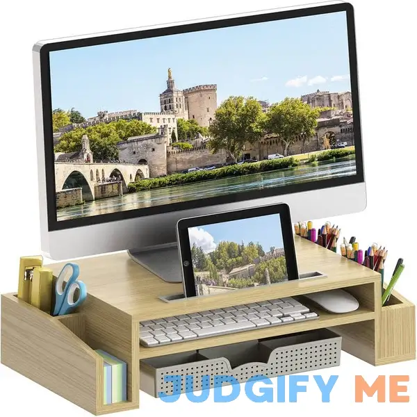 Simple Houseware Desk Monitor Stand Riser with Adjustable Organizer tray Simple Houseware Desk Monitor Stand Riser with Adjustable Organizer tray