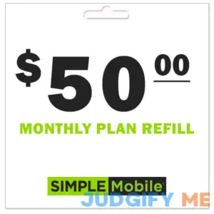 Simple Mobile Monthly Plan ReUp Refill - Instant Payment $50 by PrePaid Phone Zone