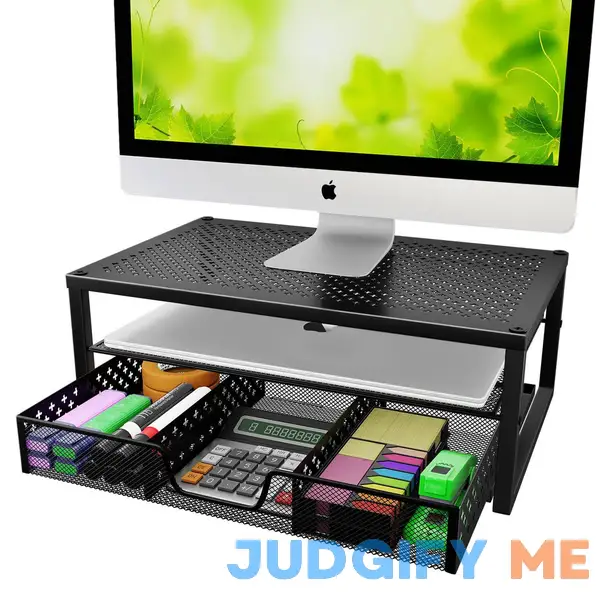 Simple Trending-Metal Monitor Stand Riser and Computer Desk Organizer with Drawer for Laptop Simple Trending-Metal Monitor Stand Riser and Computer Desk Organizer with Drawer for Laptop