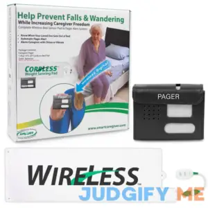 Smart Caregiver Wireless Bed Pad Alarm System with Weight Sensor and Pager for Fall Prevention