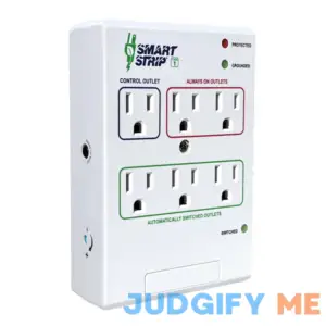 Smart Strip 6 Outlet Energy Saving Wall Mounted Power Strip and Surge Protector