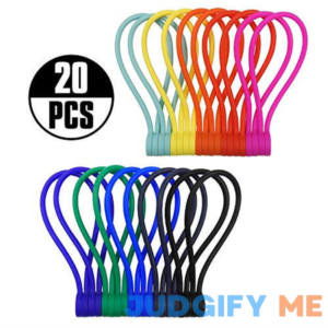 Smart&cool Reusable Silicone Magnetic Cable Ties for Bundling and Organizing