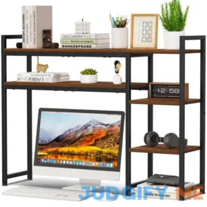 Snughome Desk Shelf 38.6" Adjustable Desktop Organizer Shelf Desk Hutch for Computer Monitor Stands